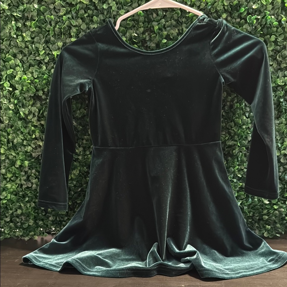 The Children's Place Velvet Green Formal Dress